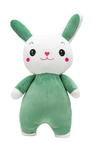 Adorable Green Corduroy Rabbit Plush Toy – Soft Stuffed Animal - KidLiva