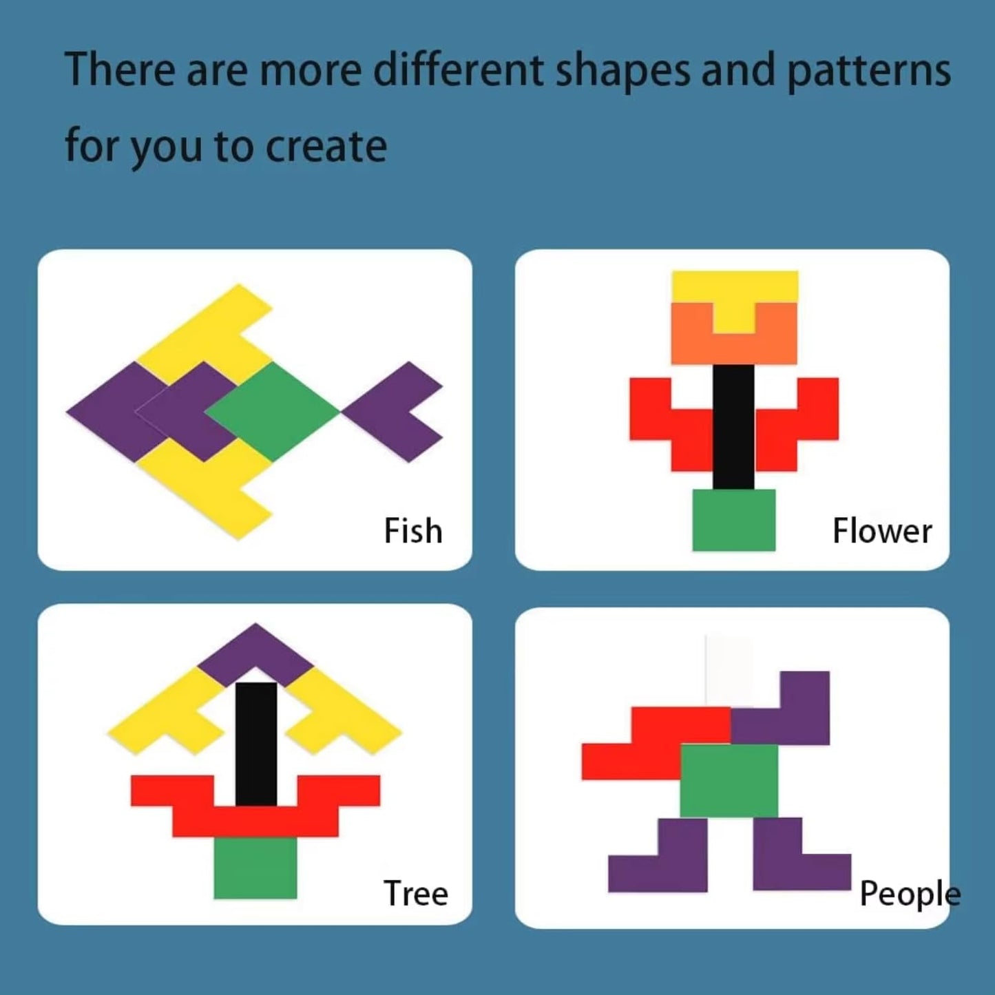 Wooden Geometric Tetris Puzzle - KidLiva