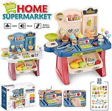 Home Supermarket & Ice Cream Market Play Set - KidLiva