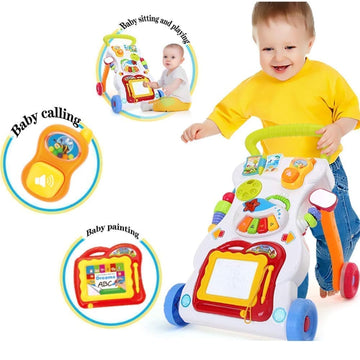 2-in-1 Sit-to-Stand Baby Walker - KidLiva