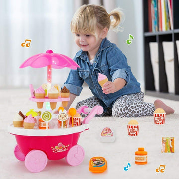 Sweet Shop Ice Cream Cart Play Set - 39 Pieces - KidLiva