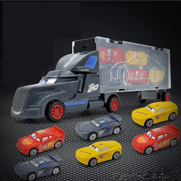 Truck Hauler + 6 Mini Car Set - KidLiva