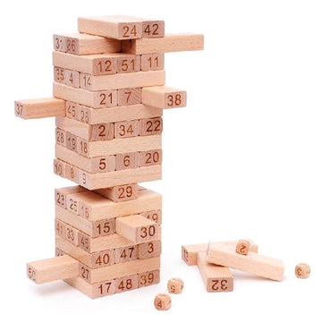 Wooden Numbered Stacking Tower Game for Kids - KidLiva