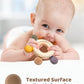 3+ Months Baby Wood & Silicone Teether Toy - KidLiva