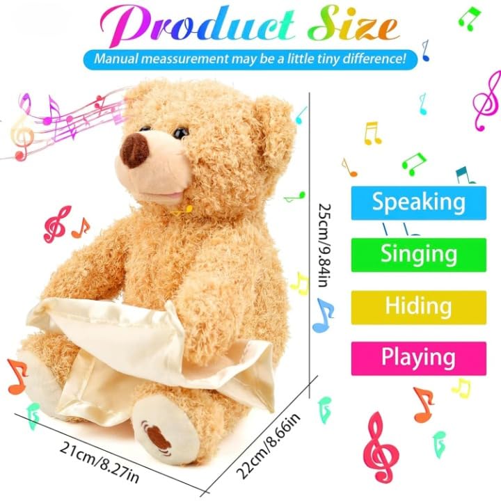 Peek-a-Boo Plush Talking & Singing Teddy Bear Toy - KidLiva