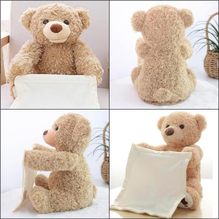 Peek-a-Boo Plush Talking & Singing Teddy Bear Toy - KidLiva