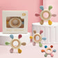 3+ Months Baby Wood & Silicone Teether Toy - KidLiva