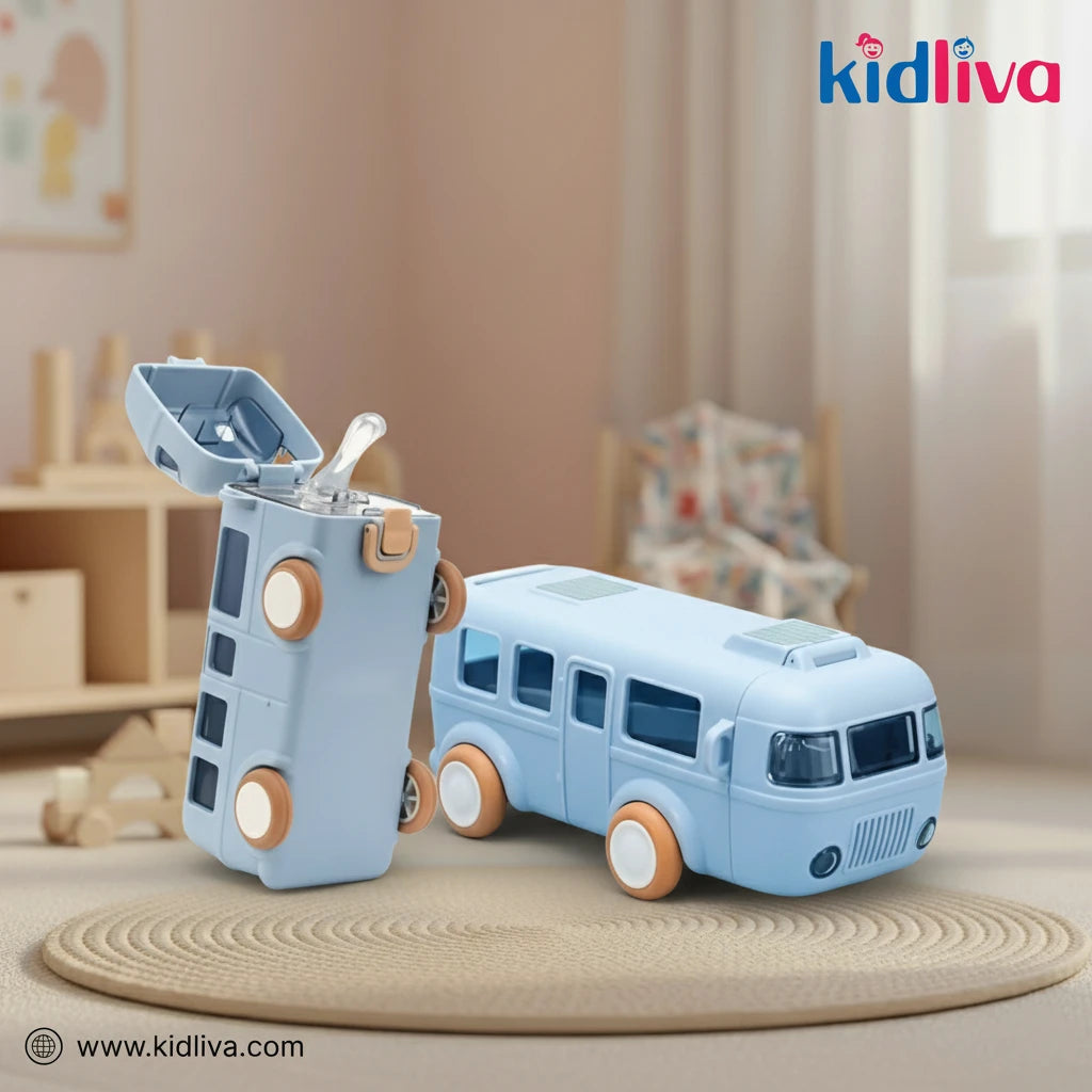 2-in-1 Transforming Bus Toy & Bottle/Container - KidLiva