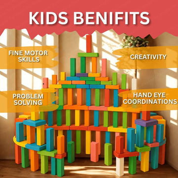 Colorful Wooden Building Blocks Set - KidLiva
