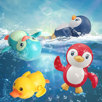 3-Pack Wind-Up Swimming Penguin Bath Toys - KidLiva
