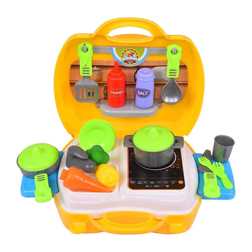 Portable Kids Kitchen Play Set - 2-in-1 Carry Case - KidLiva
