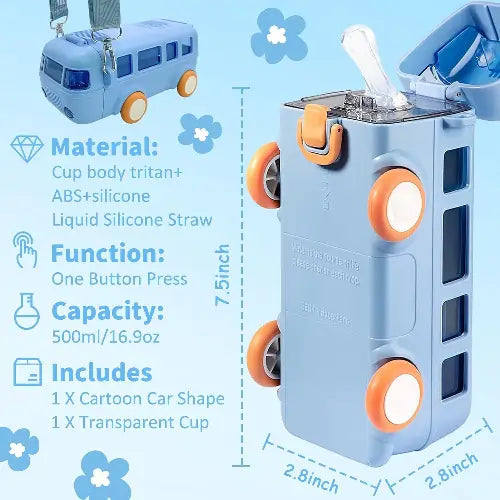 2-in-1 Transforming Bus Toy & Bottle/Container - KidLiva