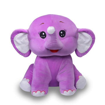 Adorable Purple Elephant Plush Toy – Soft Stuffed Animal - KidLiva