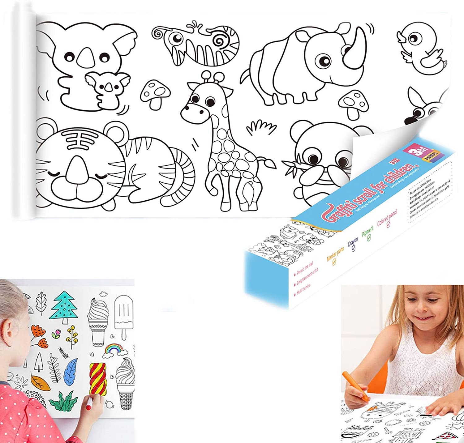 Kids' Jumbo Coloring Roll - KidLiva
