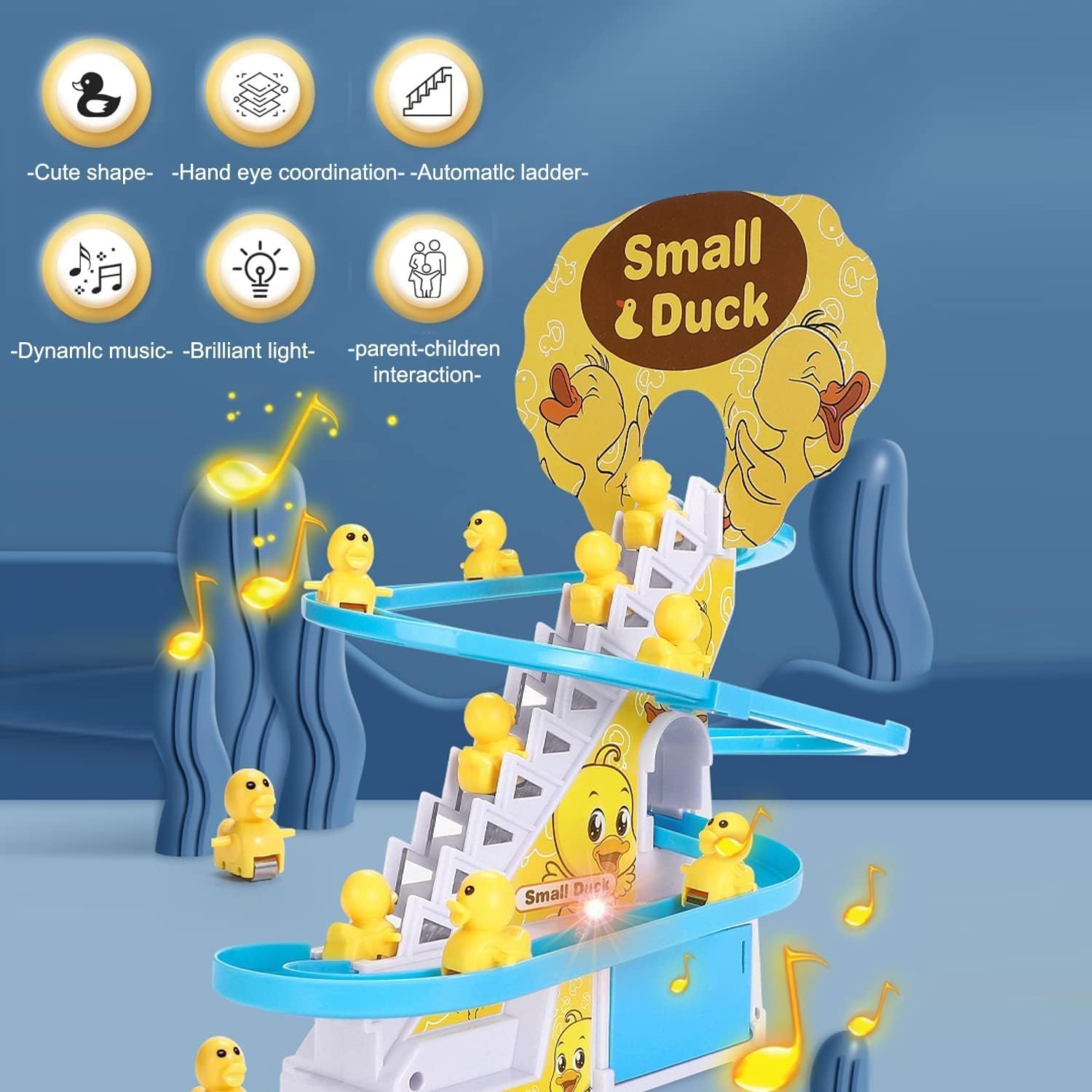 Musical Duck Race Stair Climbing & Slide Track Toy - KidLiva