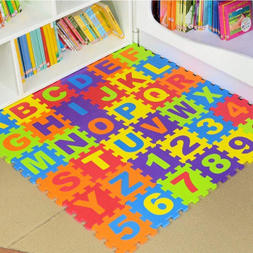 Kids Alphabet & Number Puzzle Foam Play Mat - KidLiva
