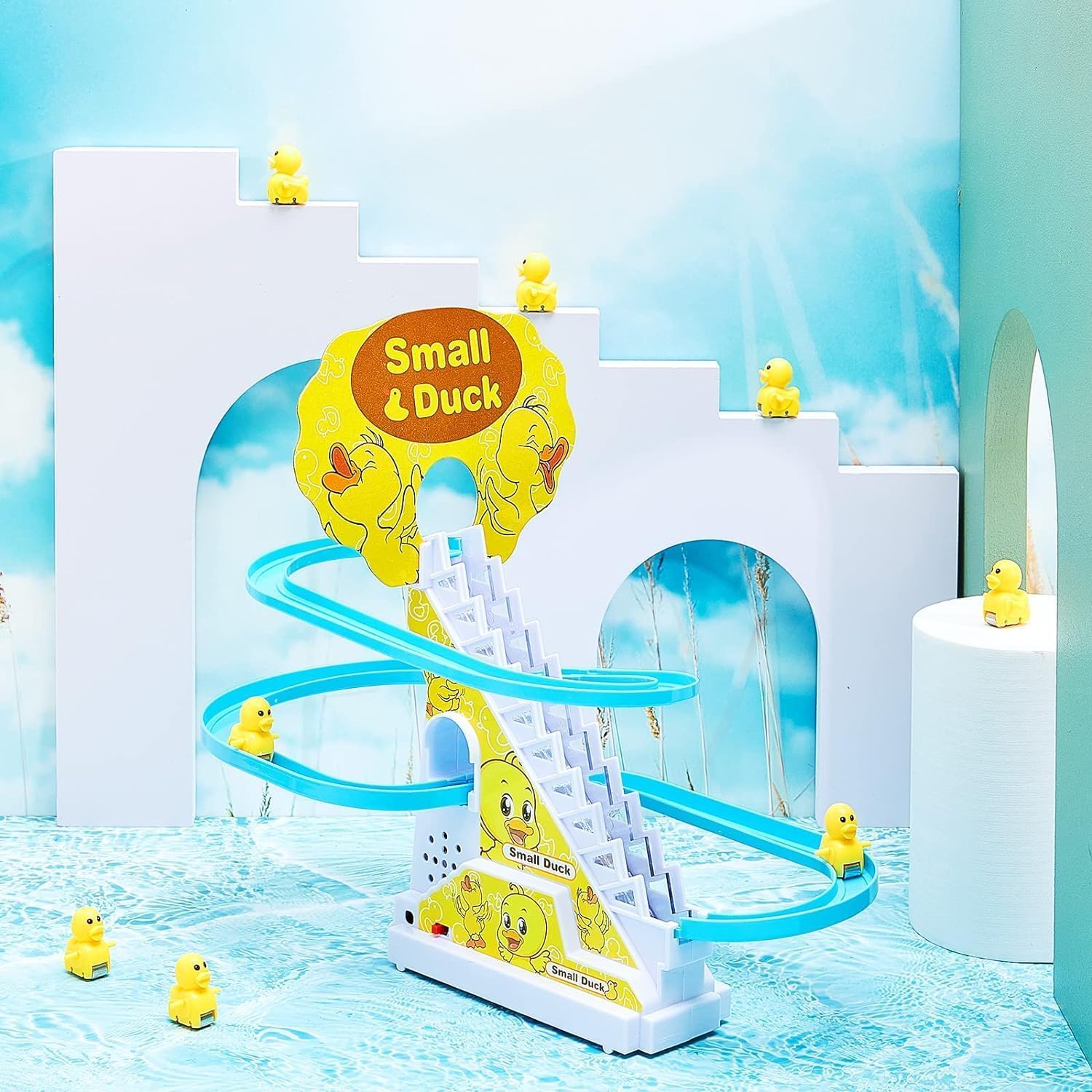 Musical Duck Race Stair Climbing & Slide Track Toy - KidLiva