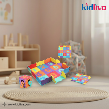 Kids Alphabet & Number Puzzle Foam Play Mat - KidLiva