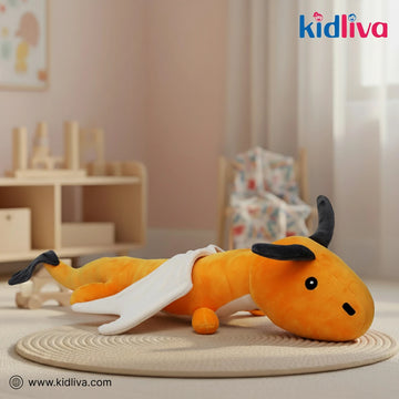 Majestic Orange Dragon Plush Toy – Mythical Stuffed Animal - KidLiva