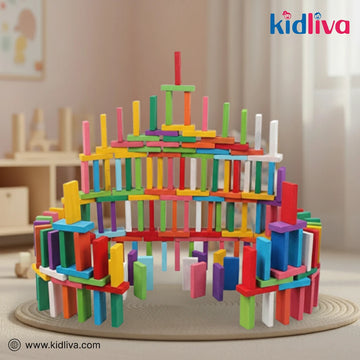 Colorful Wooden Building Blocks Set - KidLiva