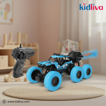 6WD RC Monster Truck with Realistic Water Mist Smoke & LED Lights - KidLiva