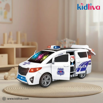 Electronic White Police Van - KidLiva