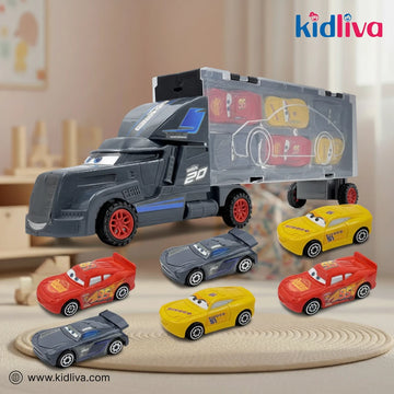 Truck Hauler + 6 Mini Car Set - KidLiva