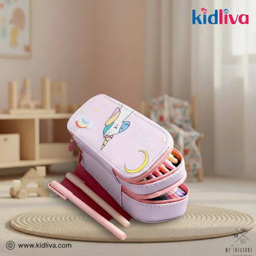 Magical Pink Layered Unicorn Pencil Case - KidLiva